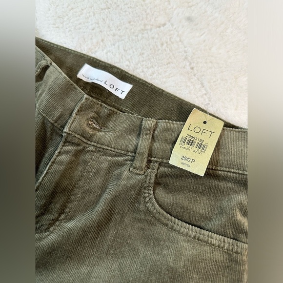 Loft women’s size 0 petite waist 25 modern skinny olive corduroy zipper ankle - Picture 6 of 6